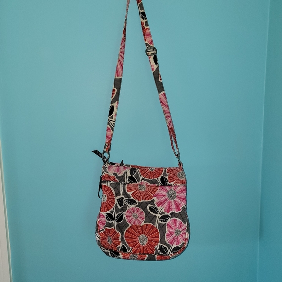 Vera Bradley Crossbody Purse Cherry Blossom Pink & Red - Picture 2 of 7